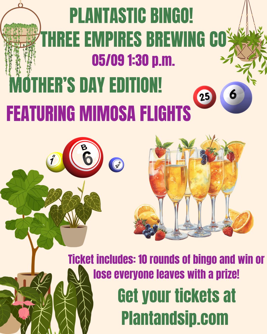 05/09/2026 - Plantastic Bingo at Three Empires Brewery - Frisco! 2 p.m.
