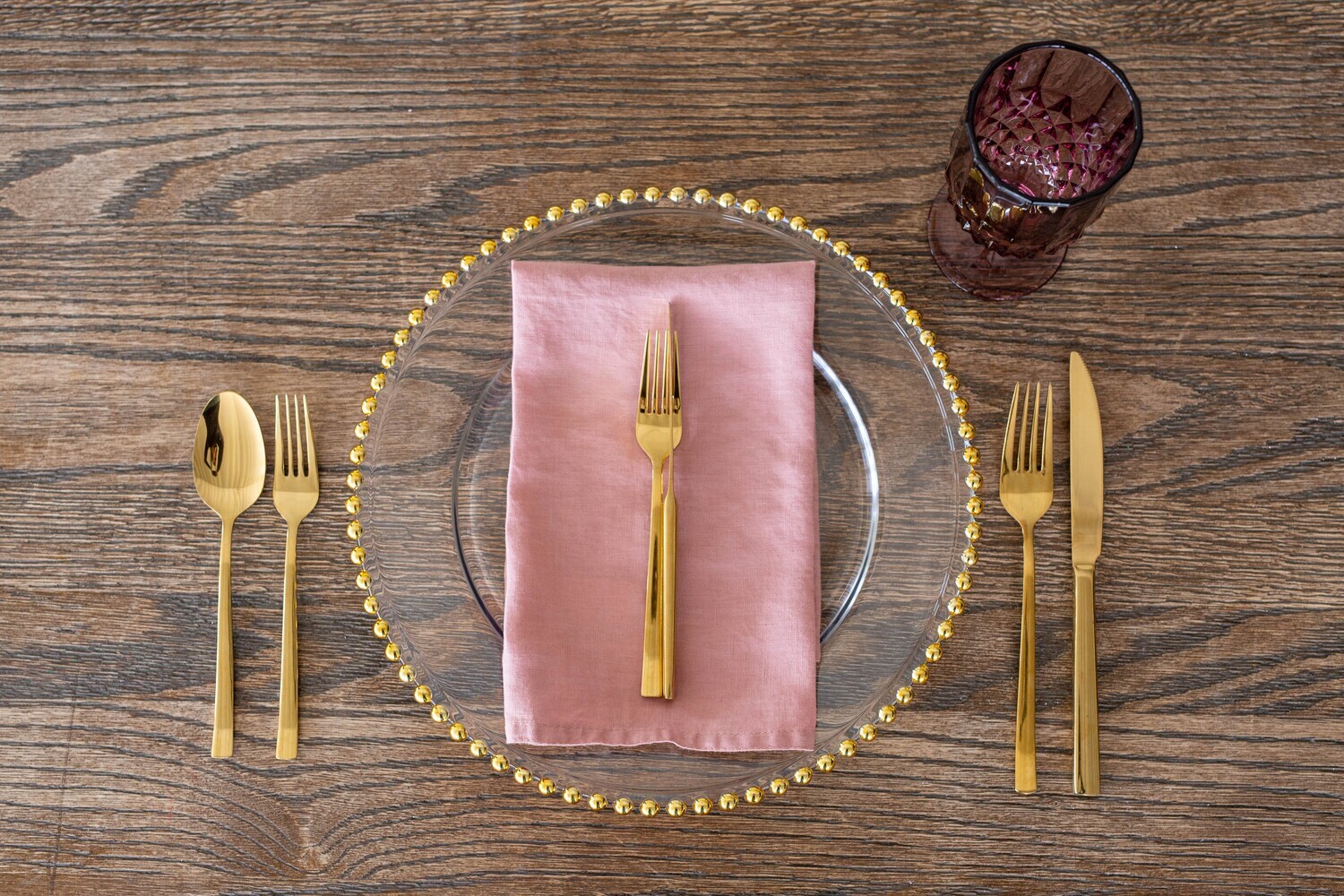Dusky pink cotton napkin