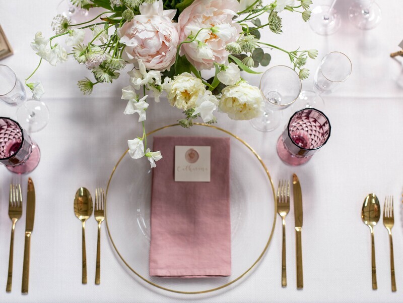 Dusky pink cotton napkin