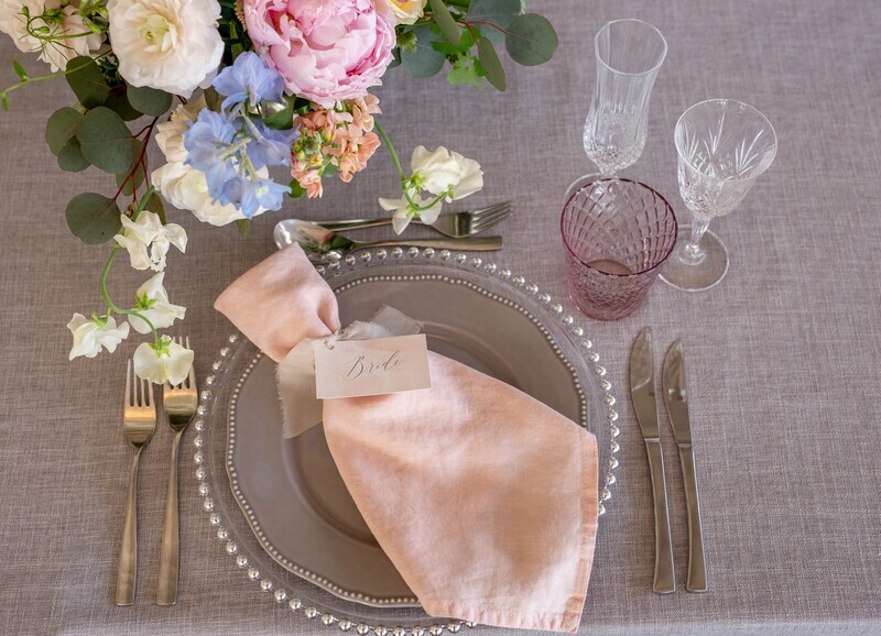 Light pink cotton napkin
