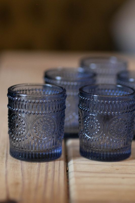 Blue tealight holder cups