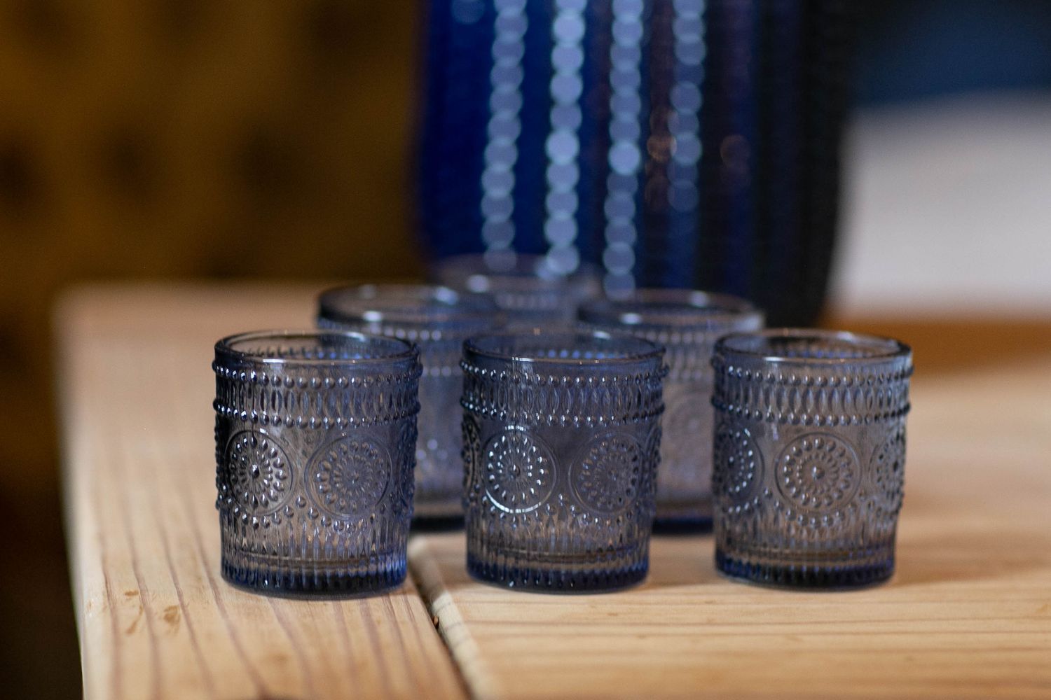 Blue tealight holder cups