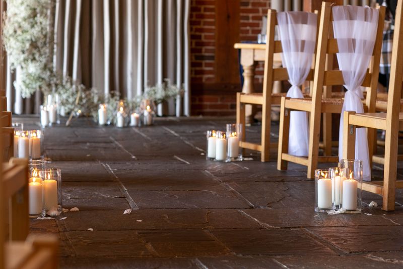 Glass cylinder Aisle trio