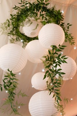 Cluster - Foliage hoop with paper lanterns
