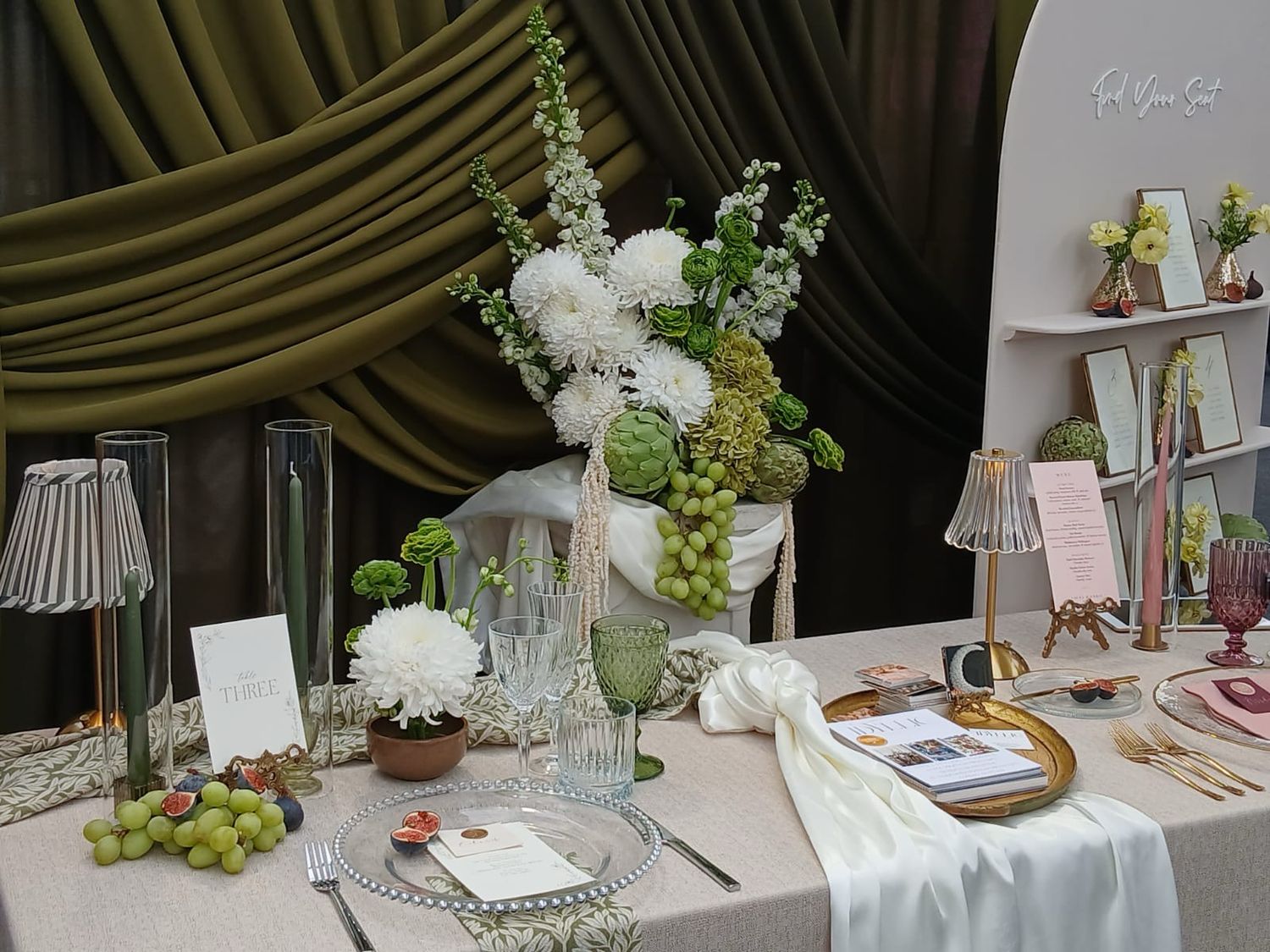 Green Draping Backdrop