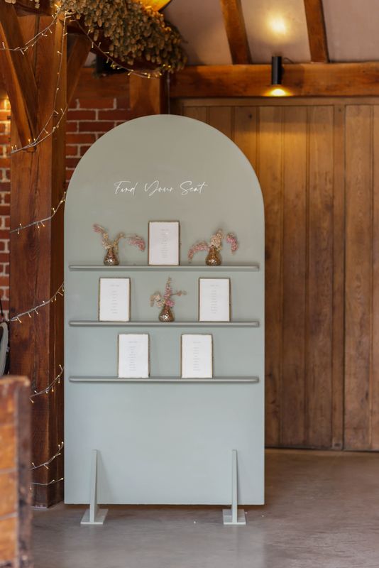 Signage / wooden freestanding sign with shelves
