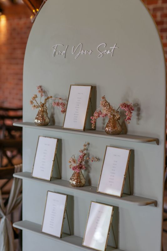 Signage / wooden freestanding sign with shelves