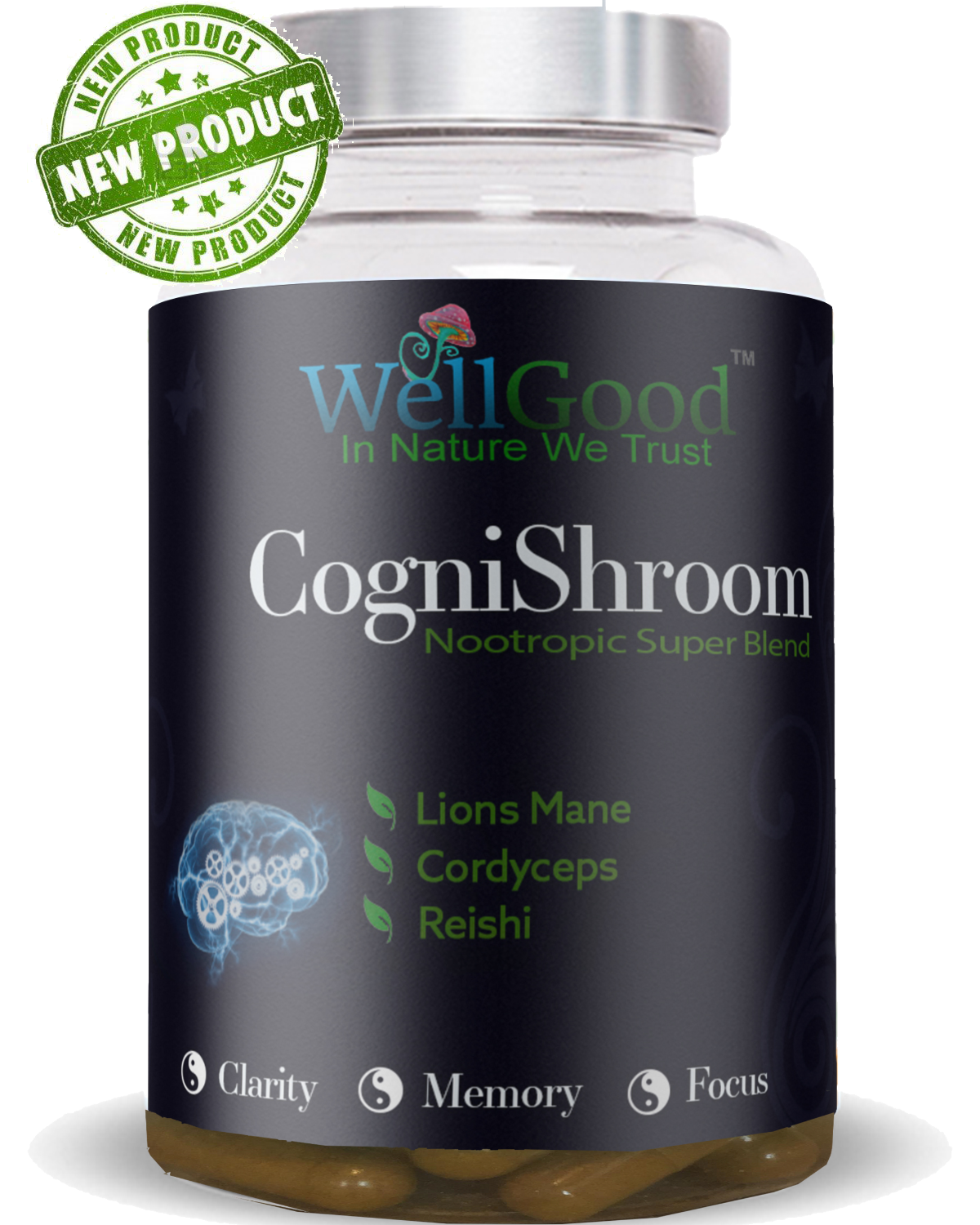 Ancient Mushroom Complex 3 Lions Mane - Cordyceps, Reishi - High Strength - | 6 weeks Supply | 90 vegan capsules