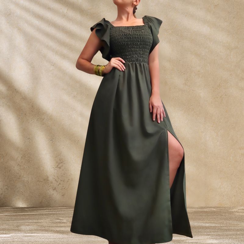 MAXI DRESS  VERDE MUSGO