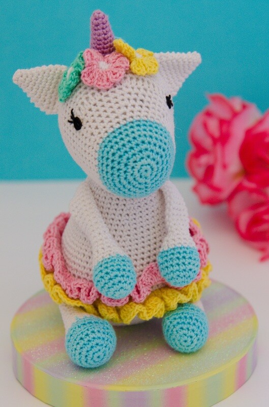Iris, The Hand Knitted (Crochet) Unicorn Soft Toy