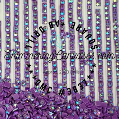 Square AB Drills DMC #3837- Lavender, Ultra Dark-