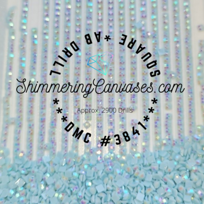 Square AB Drills DMC #3841- Baby Blue, Pale
