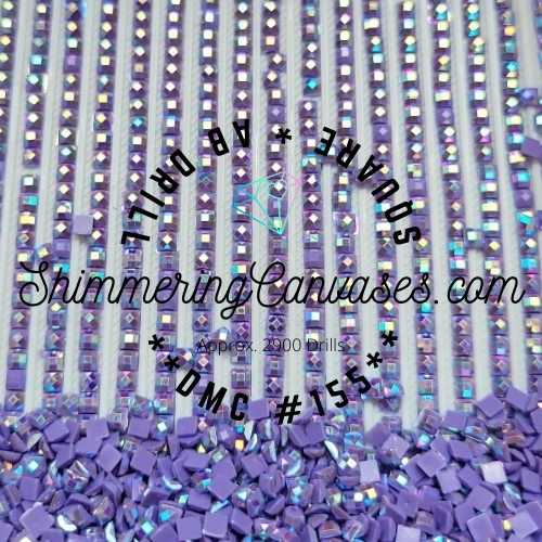 Square AB Drills DMC #155- Blue Violet, Med Dark