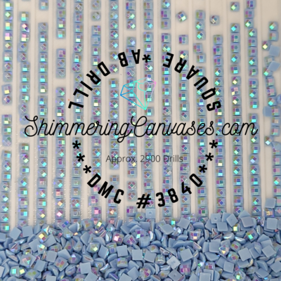 Square AB Drills DMC #3840-Lavender Blue, Light