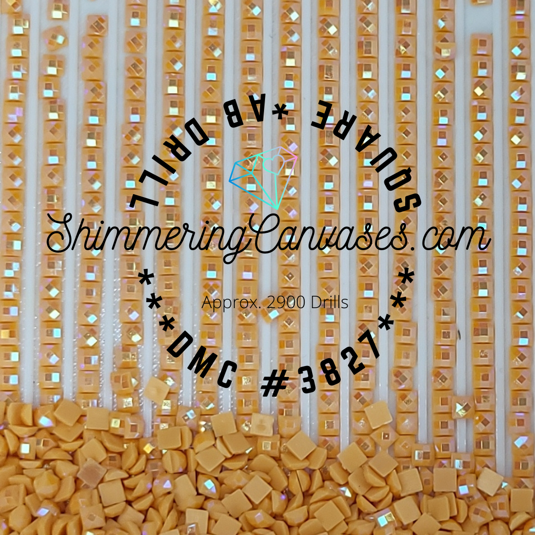 Square AB Drills DMC #3827- Golden Brown, Pale