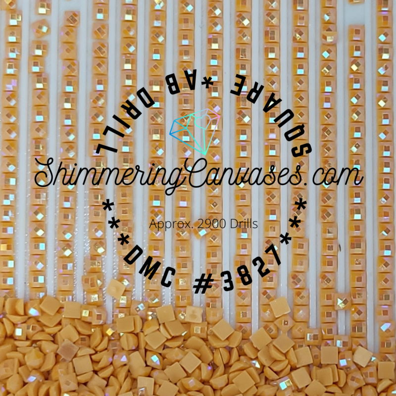 Square AB Drills DMC #3827- Golden Brown, Pale