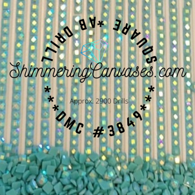 Square AB Drills DMC #3849-Teal Green, Light