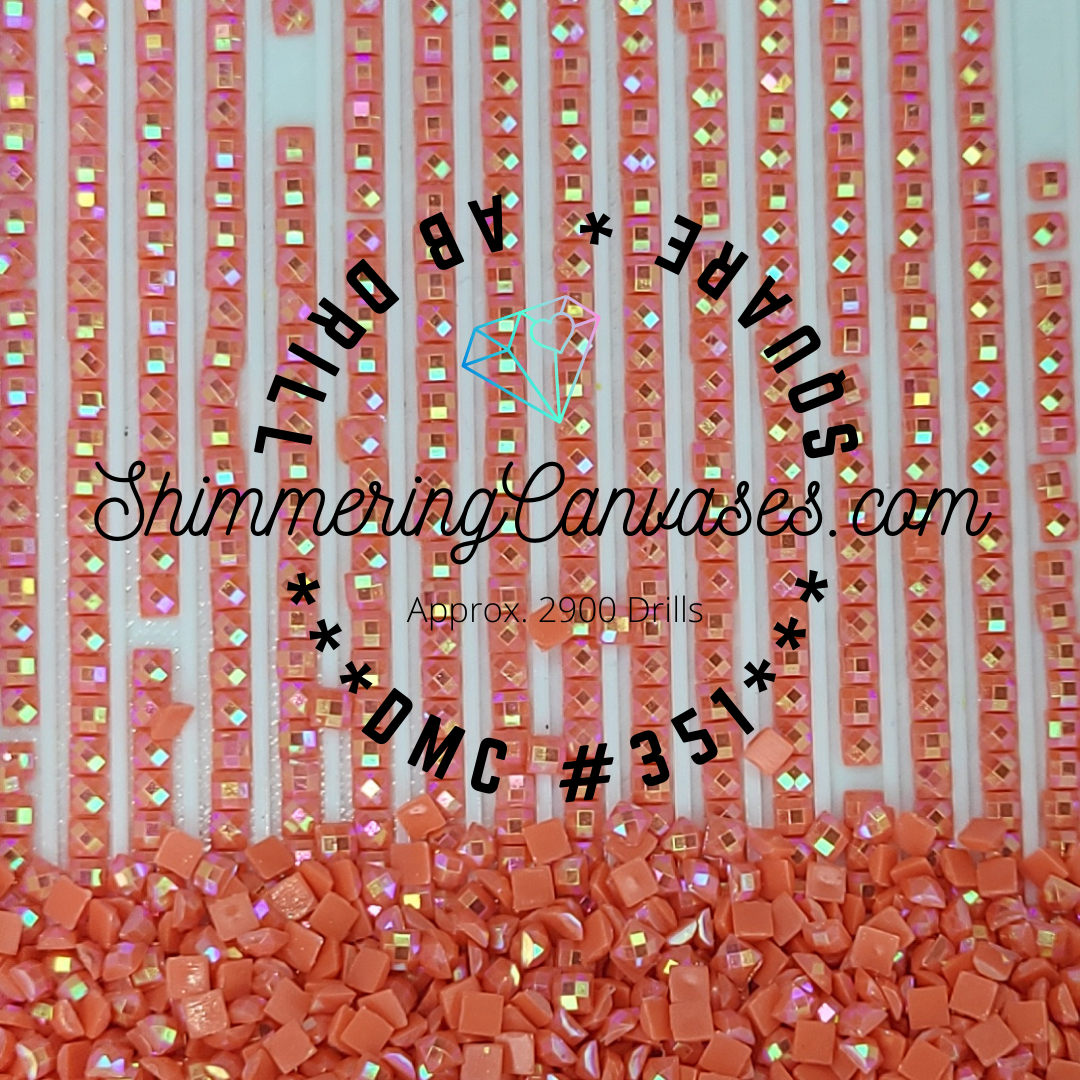 Square AB Drills DMC #351-Coral