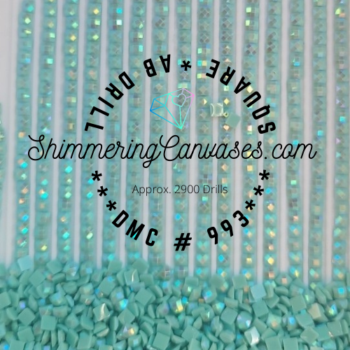 Square AB Drills DMC #993- Aquamarine, Light