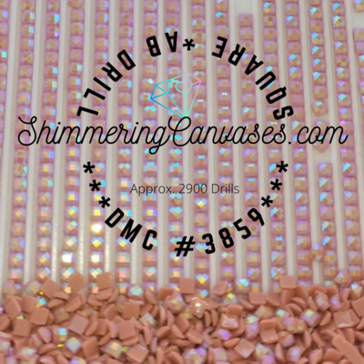 Square AB Drills DMC #3859-Rosewood, Light Square AB Drills DMC #3859-Rosewood, Light