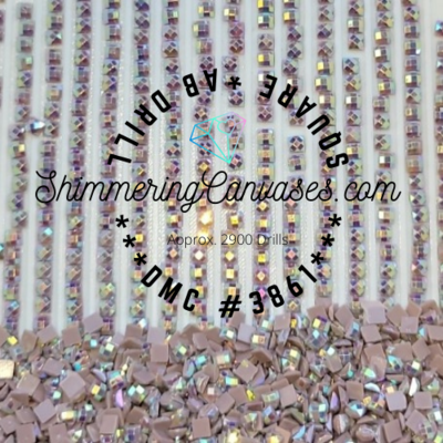 Square AB Drills DMC #3861- Cocoa, Light Square AB Drills DMC #3861- Cocoa, Light