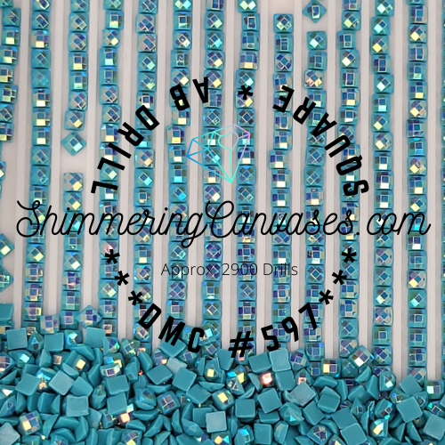 Square AB Drills DMC #597- Turquoise