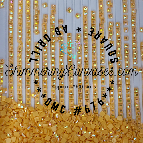 Square AB Drills DMC #676- Old Gold, Light