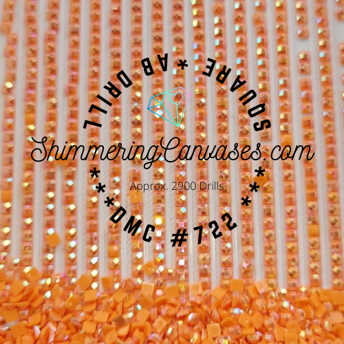 Square AB Drills DMC #722- Orange Spice, Light