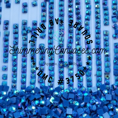 Square AB Drills DMC #3750- Antique Blue, Very Dark