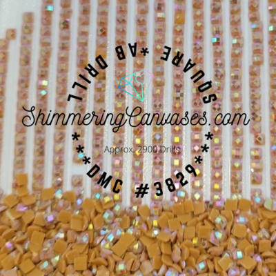 Square AB Drills DMC #3829- Old Gold, Very Dark