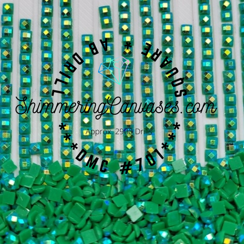 Square AB Drills DMC #701- Christmas Green, Light