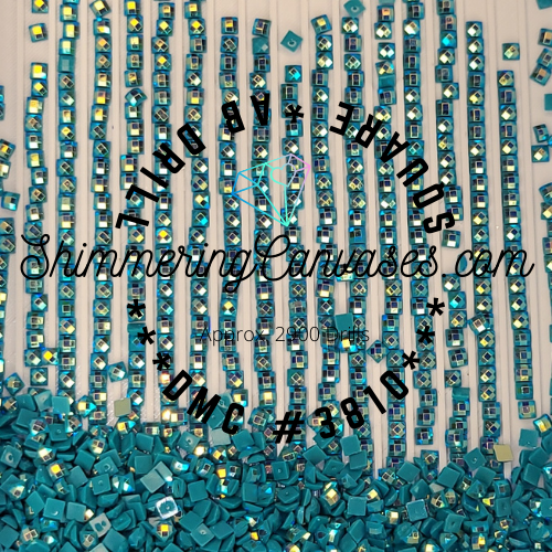 Square AB Drills DMC #3810- Turquoise, Dark