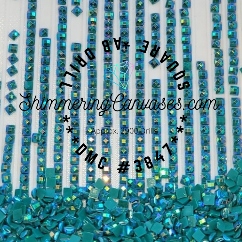 Square AB Drills DMC #3847- Teal Green, Dark