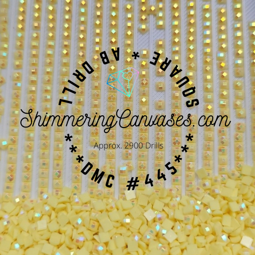 Square AB Drills DMC #445- Lemon, Light