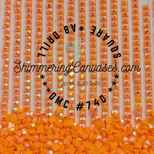 Square AB Drills DMC #740- Tangerine