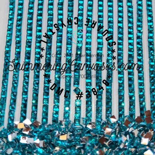 Square Crystal DMC #3848- Teal Green, Medium