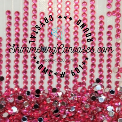 Round Crystal Drills DMC #601-Cranberry, Dark