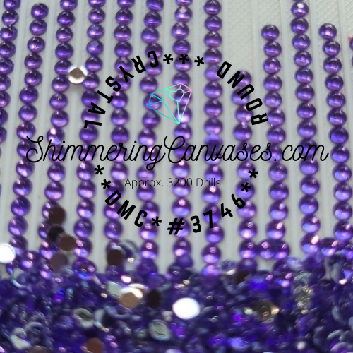 Round Crystal Drills DMC #3746, Blue Violet, Dark-3