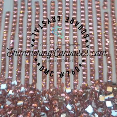 Square Crystal DMC #760 Salmon
