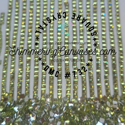 Square Crystal DMC #732-Olive Green