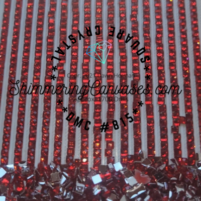 Square Crystal DMC #815- Garnet, Medium