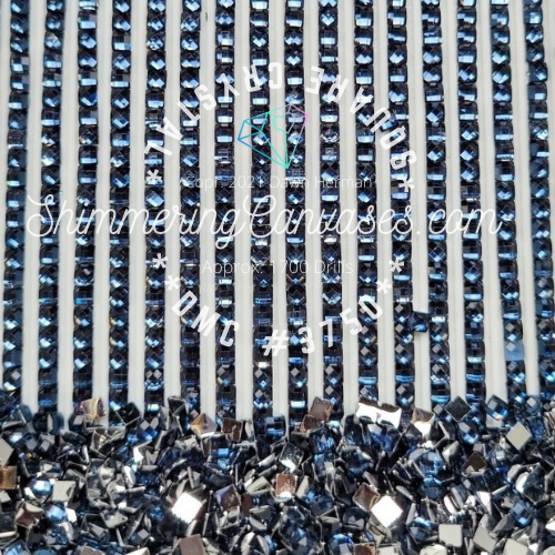 Square Crystal DMC #3750- Antique Blue, Very Dark