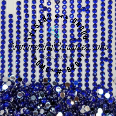 Round Crystal Drills DMC #820- Royal Blue, Very Dark