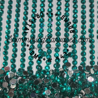 Round Crystal Drills DMC #943- Aquamarine, Medium-6