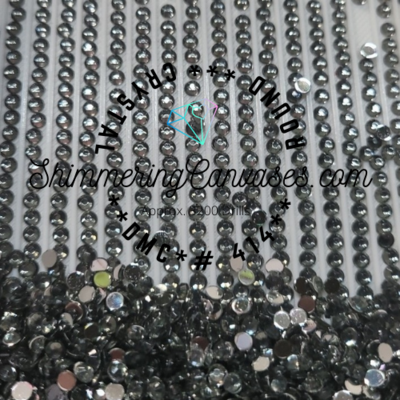 Round Crystal Drills DMC #414 Steel Grey, Dark