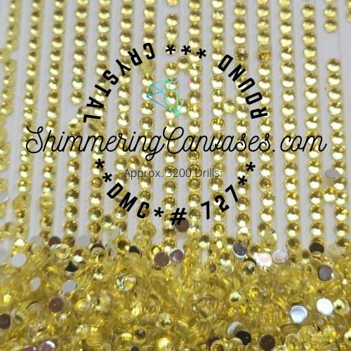 Round Crystal Drills DMC #727 Topaz, Very Light