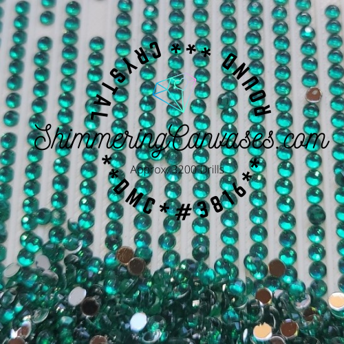 Round Crystal Drills DMC #3816 Celedon Green