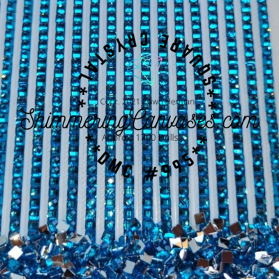 Square Crystal DMC #995 Electric Blue Dark