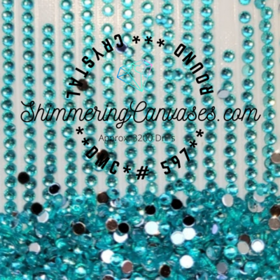 Round Crystal Drills DMC #597-Turquoise
