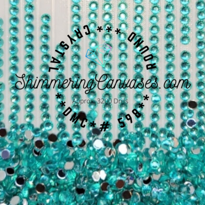 Round Crystal Drills DMC #598-Turquoise, Light